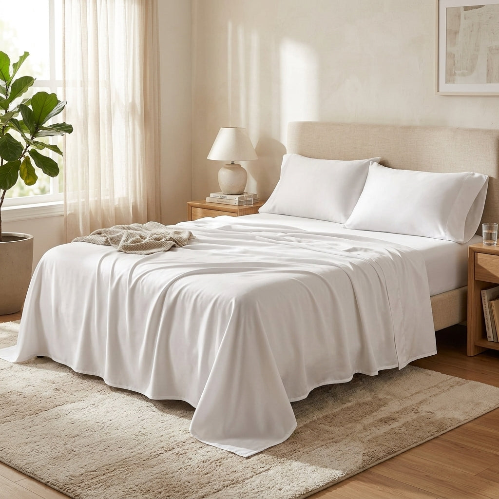 85 GSM Microfiber Sheet — white-product visualization