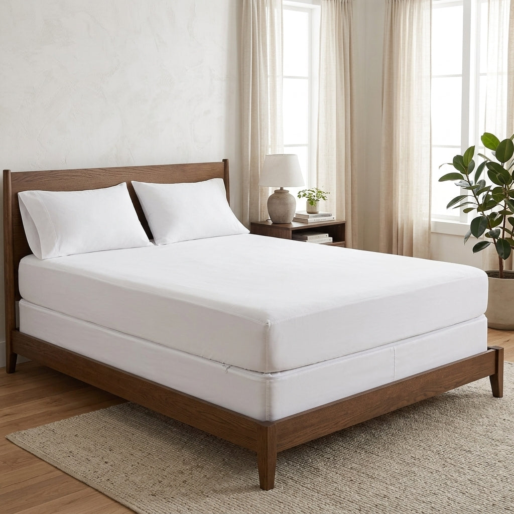 T180 Percale Fitted Sheet — real white-product reference photograph
